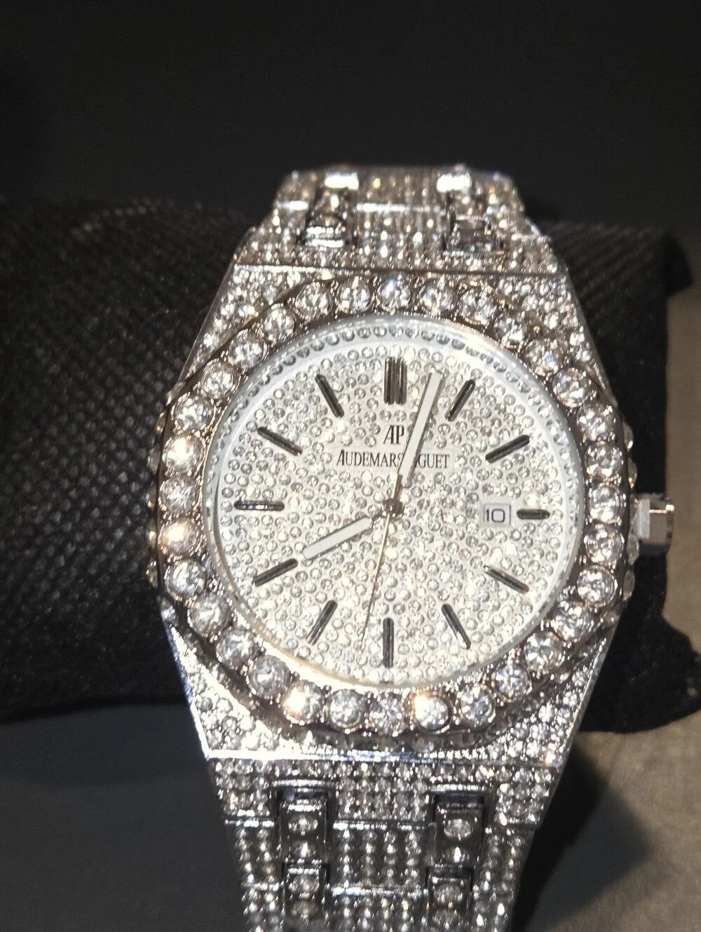 Fully Iced Out VVS Moissanite Diamond Stainless Steel Watch 44MM
